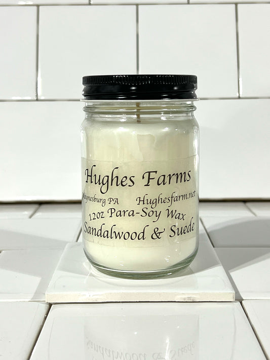 12oz Candle - Sandalwood & Suede