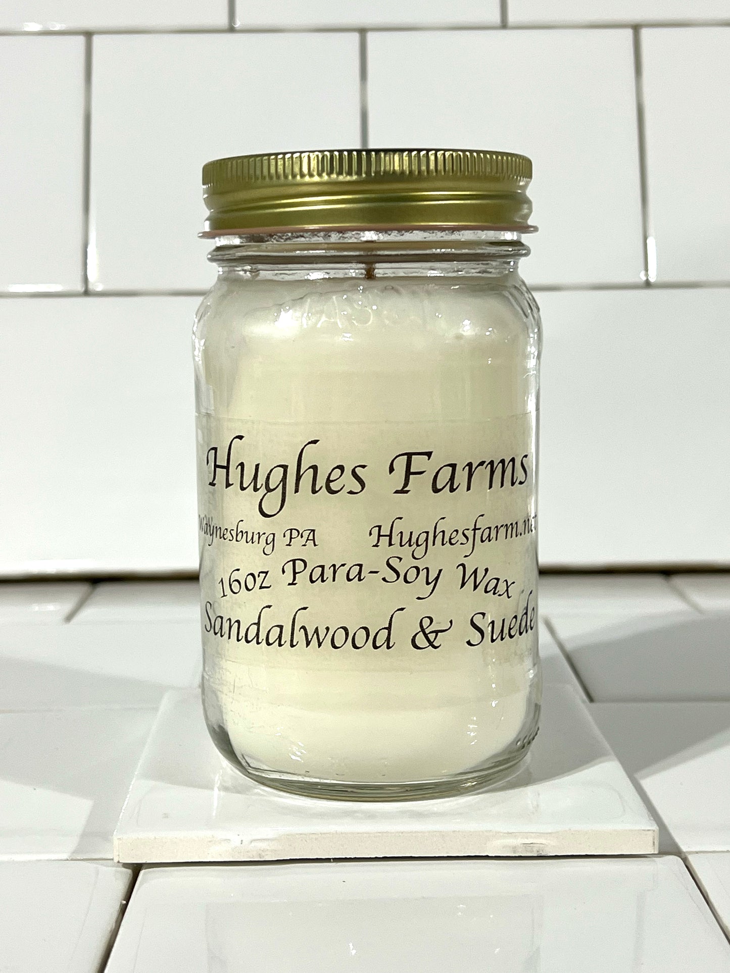 16oz candle - Sandalwood & Suede