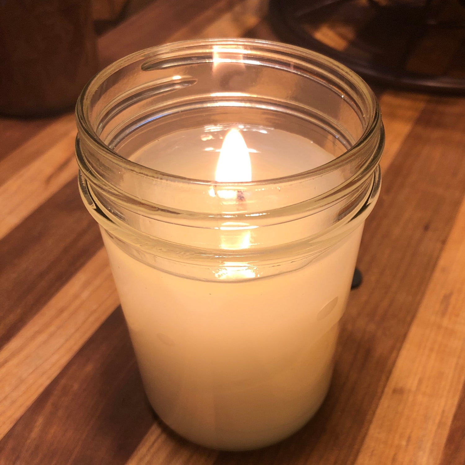 Jar of Hughesfarms bargain bin candles