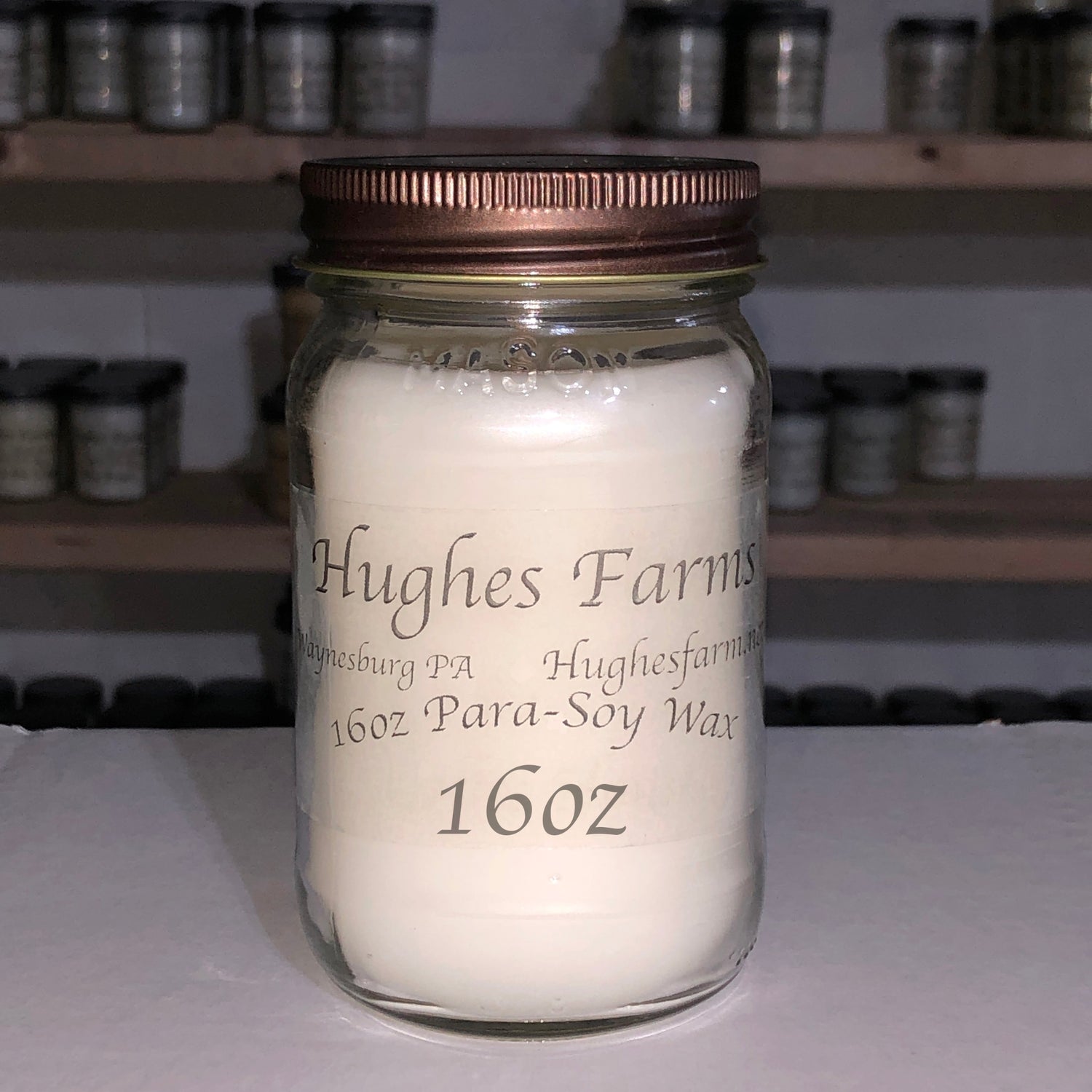Jar of hughesfarms 16oz Candles