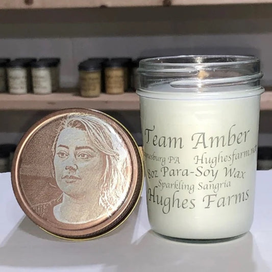 8oz Candle - Team Amber - Sparkling Sangria - with Amber Lid